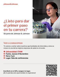 Career Services del ITAM invita a la sesión de reclutamiento presencial de Johnson & Johnson